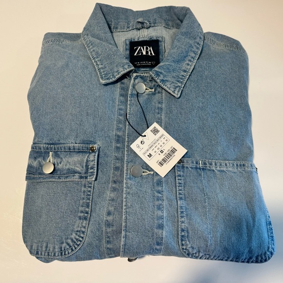 NWT Zara Men’s Denim Shirt - Picture 2 of 2